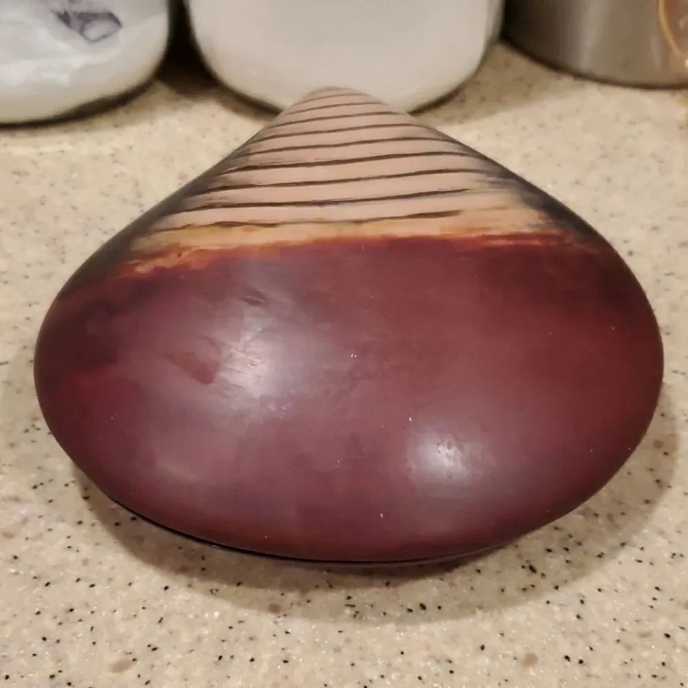 Clam Shell Wooden Dish Trinket Box - Picture 2 of 8